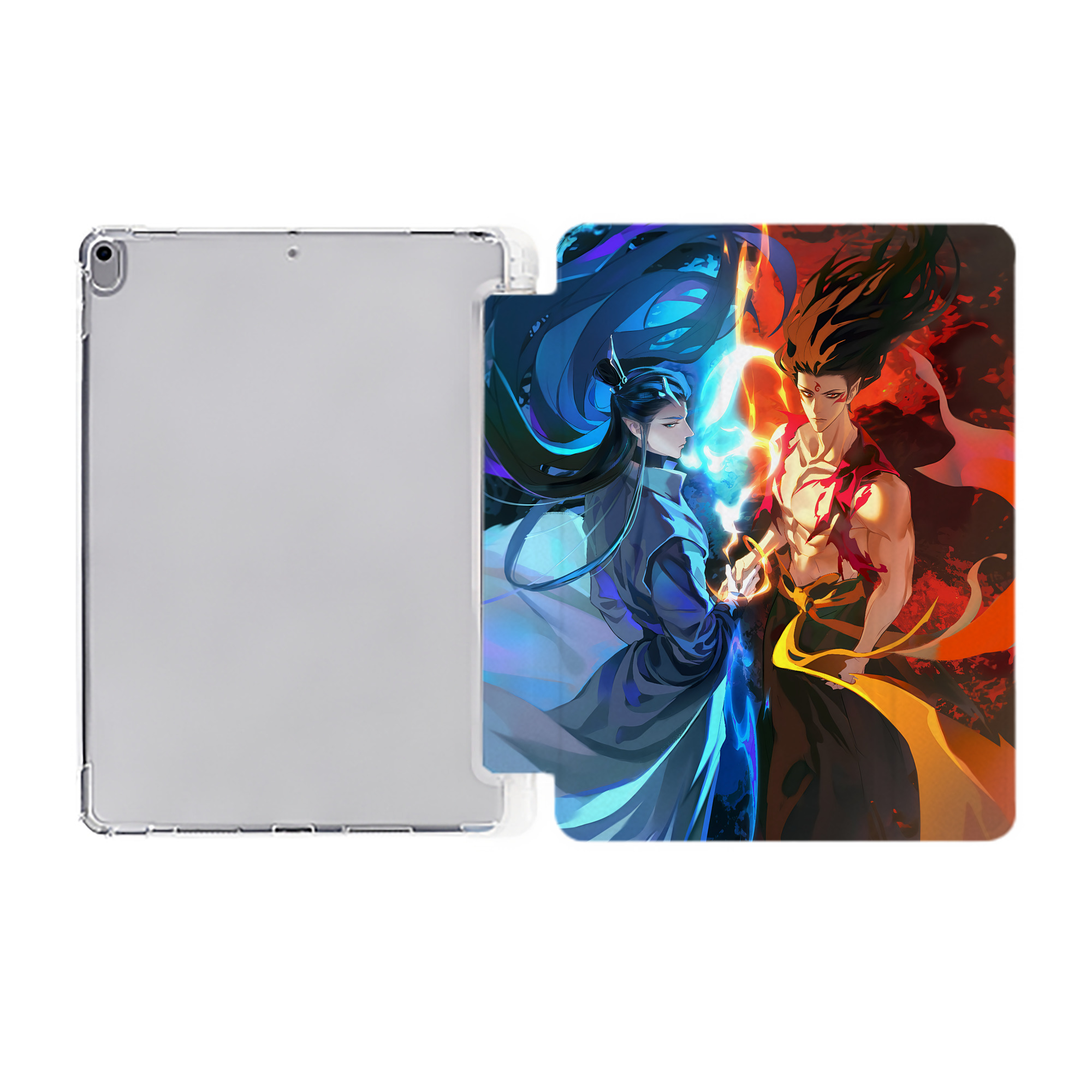 （画像用） Ne Zha 2 ナタ 魔童の大暴れ IPad ケース ペン収納付き 三つ折りスタンド PUレザー×シリコン 対応機種9.5/10.5/10.9インチ